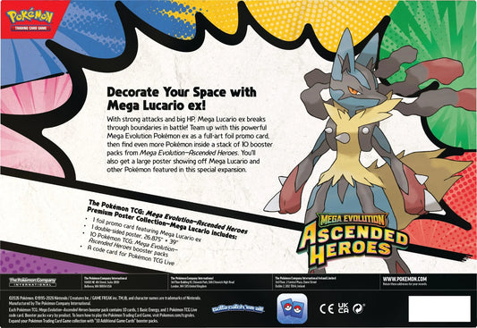 Pokemon TCG: Mega Evolution - Ascended Heroes: Mega Lucario Premium Poster Collection