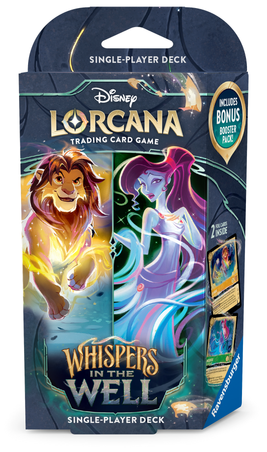 DLC_S10_Starter_Deck_box_Simba-Meg_Front_EN_bfedc283-9a06-4315-8da8-14d7548bd434-1.png Disney Lorcana Whispers in the Well: Amber & Emerald Starter Deck