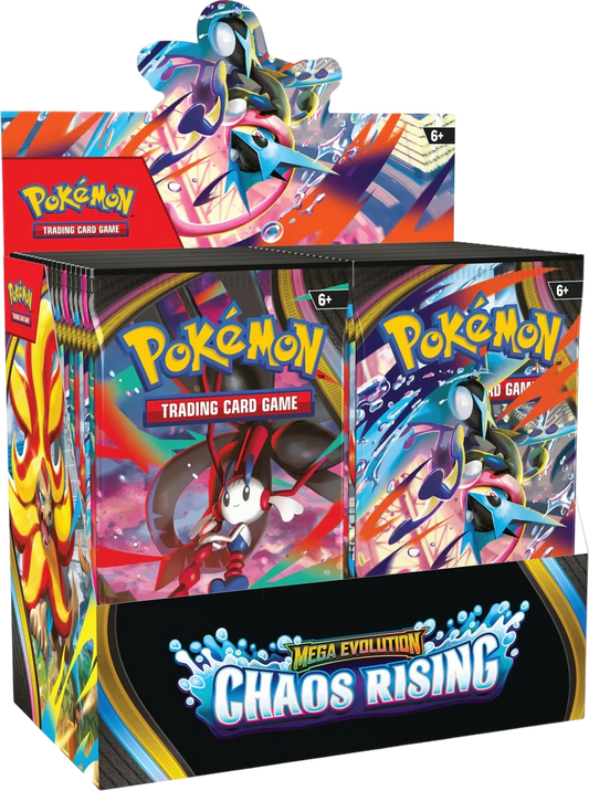 front_a3269d8d-b020-4888-9c1f-d54252a37be2-1.png Pokémon TCG: Mega Evolution - Chaos Rising Booster Display Box (36 packs)